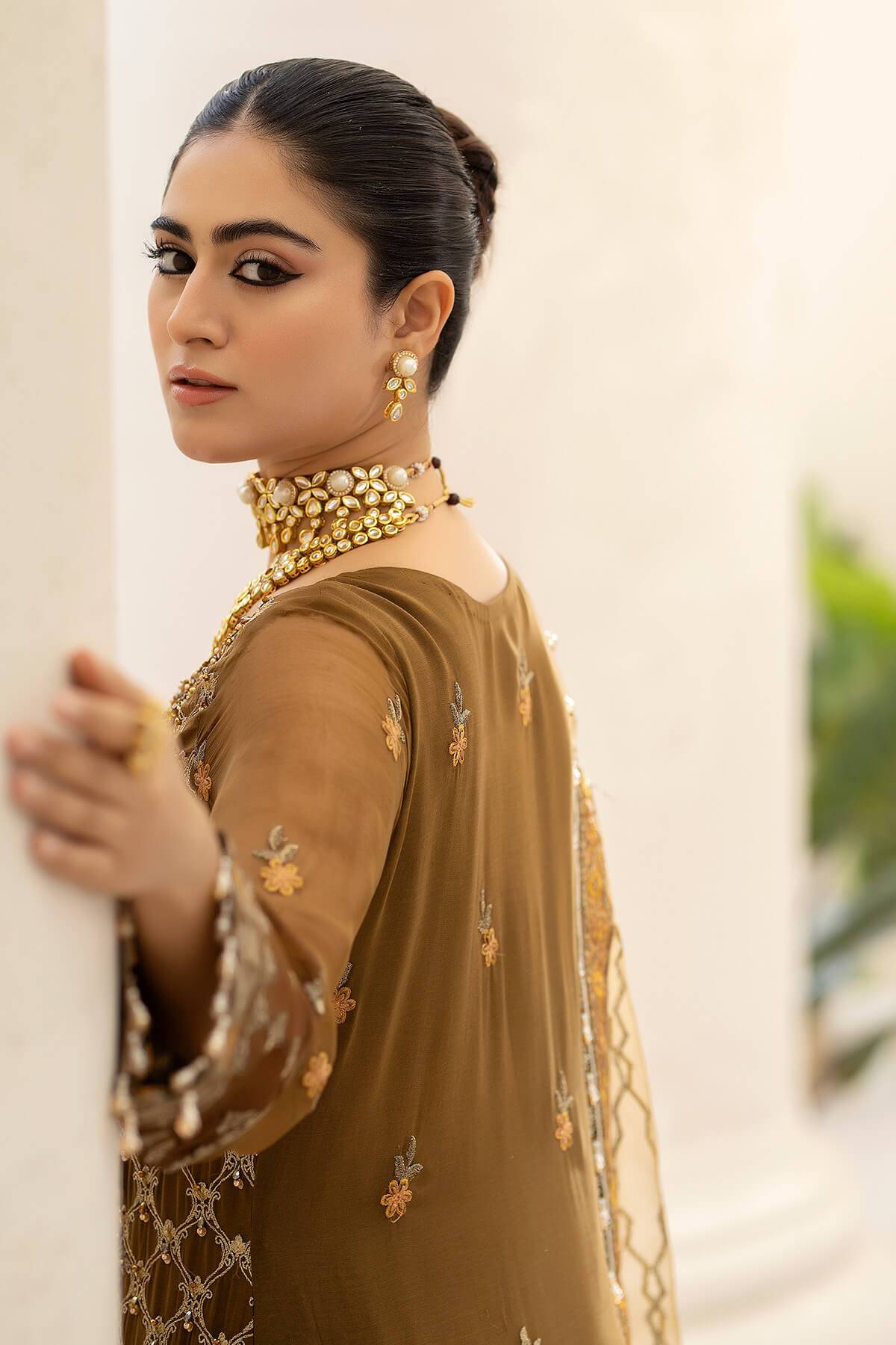 Raeesa Premium | Dehleez Formals | DL-1014 Imperial Brew - Pakistani Designer Dress - by Raeesa Premium | Type: Formal - 100% Original at Saira Sultan