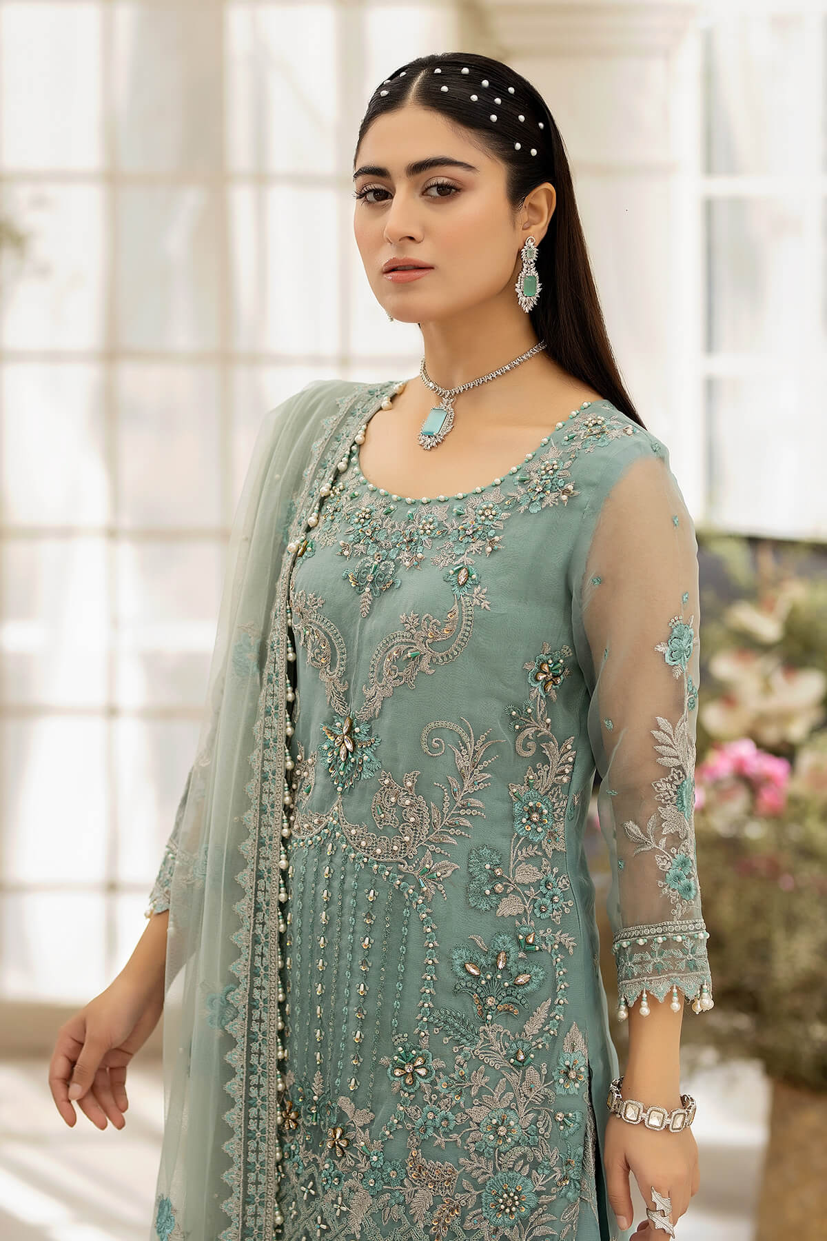 Raeesa Premium | Dehleez Formals | DL-1013 Caribbean Coast - Pakistani Designer Dress - by Raeesa Premium | Type: Formal - 100% Original at Saira Sultan