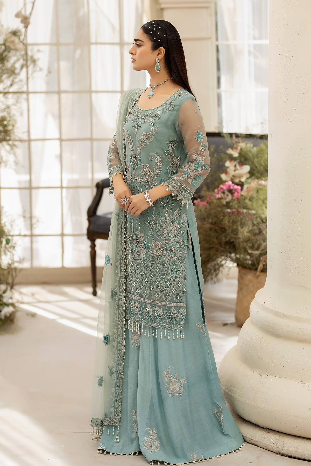 Raeesa Premium | Dehleez Formals | DL-1013 Caribbean Coast - Pakistani Designer Dress - by Raeesa Premium | Type: Formal - 100% Original at Saira Sultan