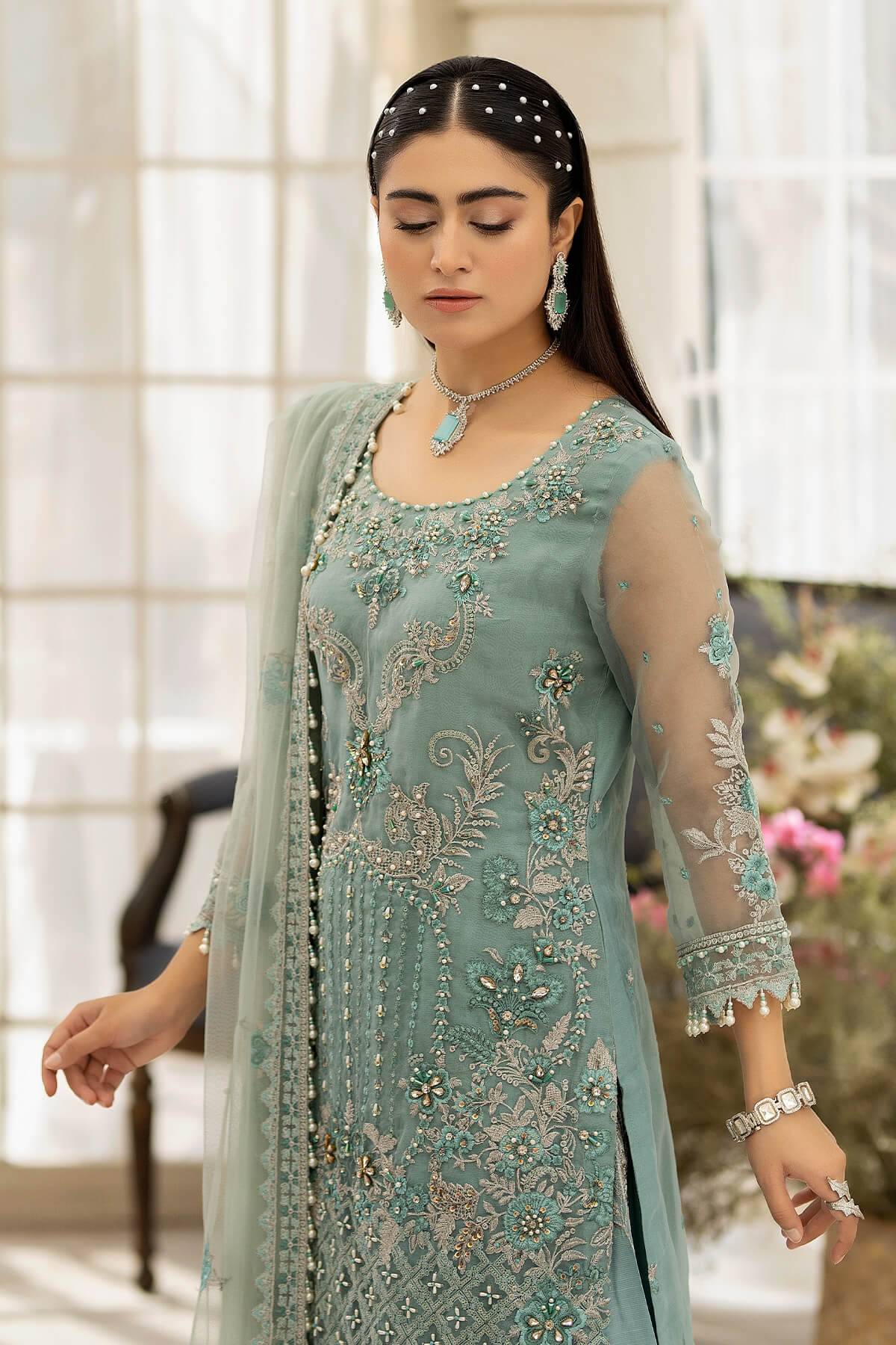 Raeesa Premium | Dehleez Formals | DL-1013 Caribbean Coast - Pakistani Designer Dress - by Raeesa Premium | Type: Formal - 100% Original at Saira Sultan