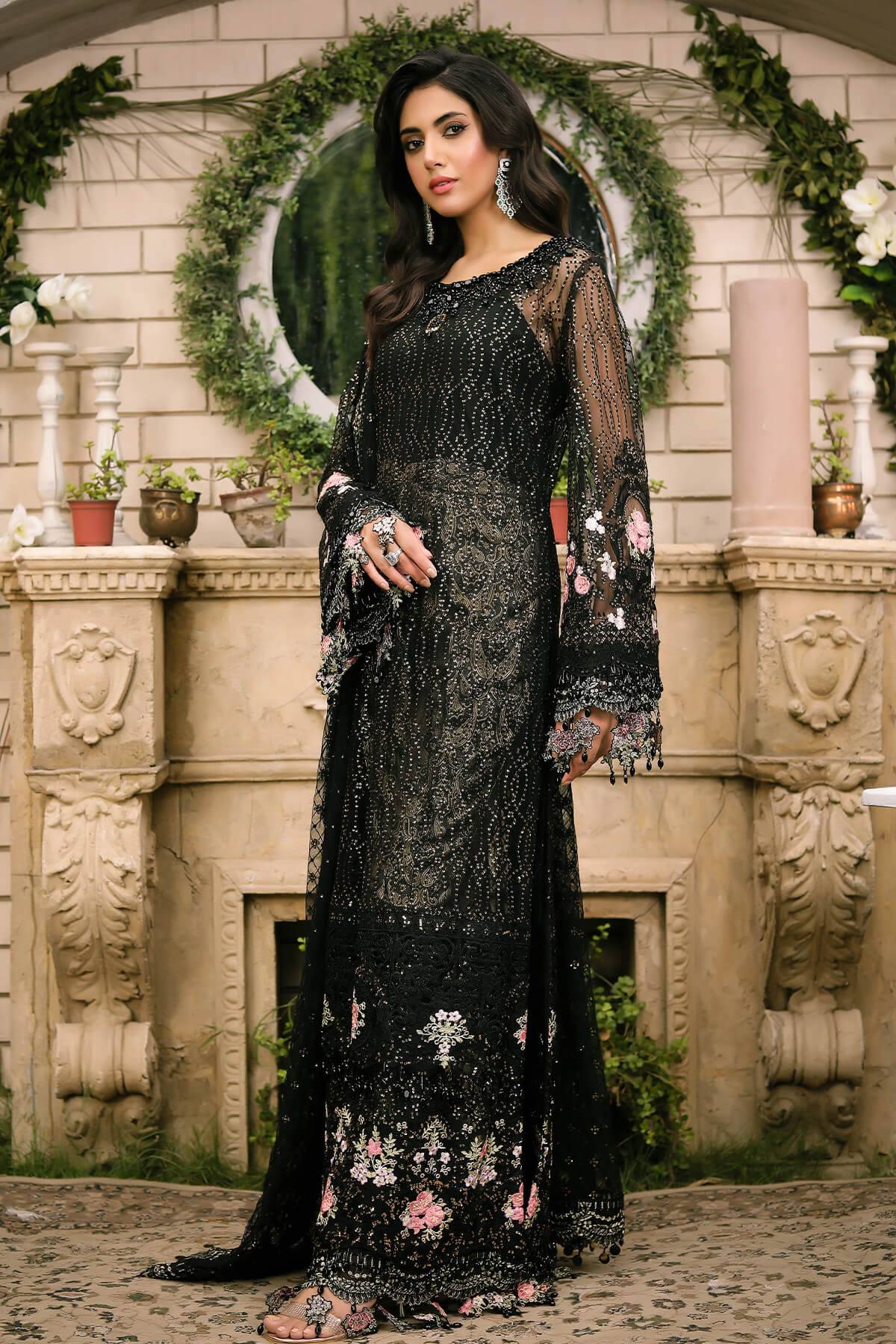 Raeesa Premium | Wajadan Wedding Formals | WD-3 Metal Black - Pakistani Designer Dress - by Raeesa Premium | Type: Bridal - 100% Original at Saira Sultan