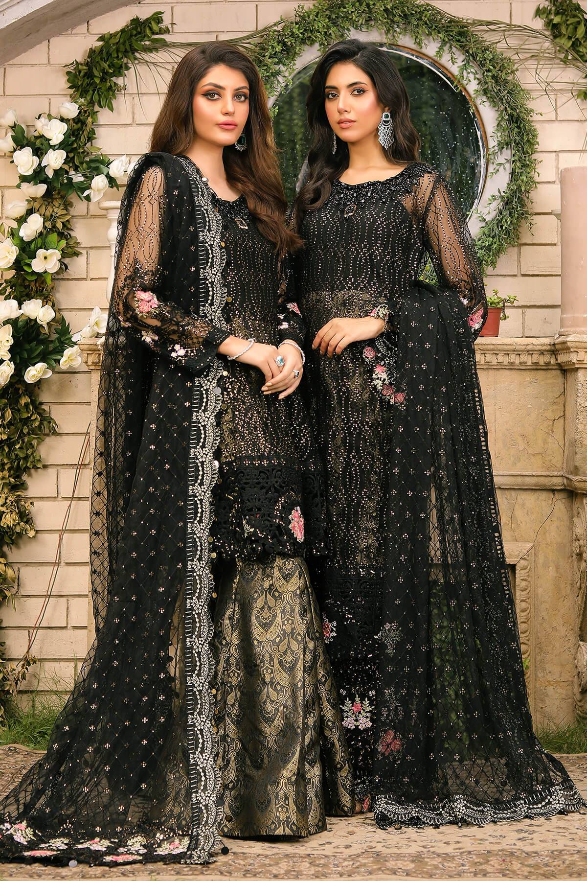 Raeesa Premium | Wajadan Wedding Formals | WD-3 Metal Black - Pakistani Designer Dress - by Raeesa Premium | Type: Bridal - 100% Original at Saira Sultan