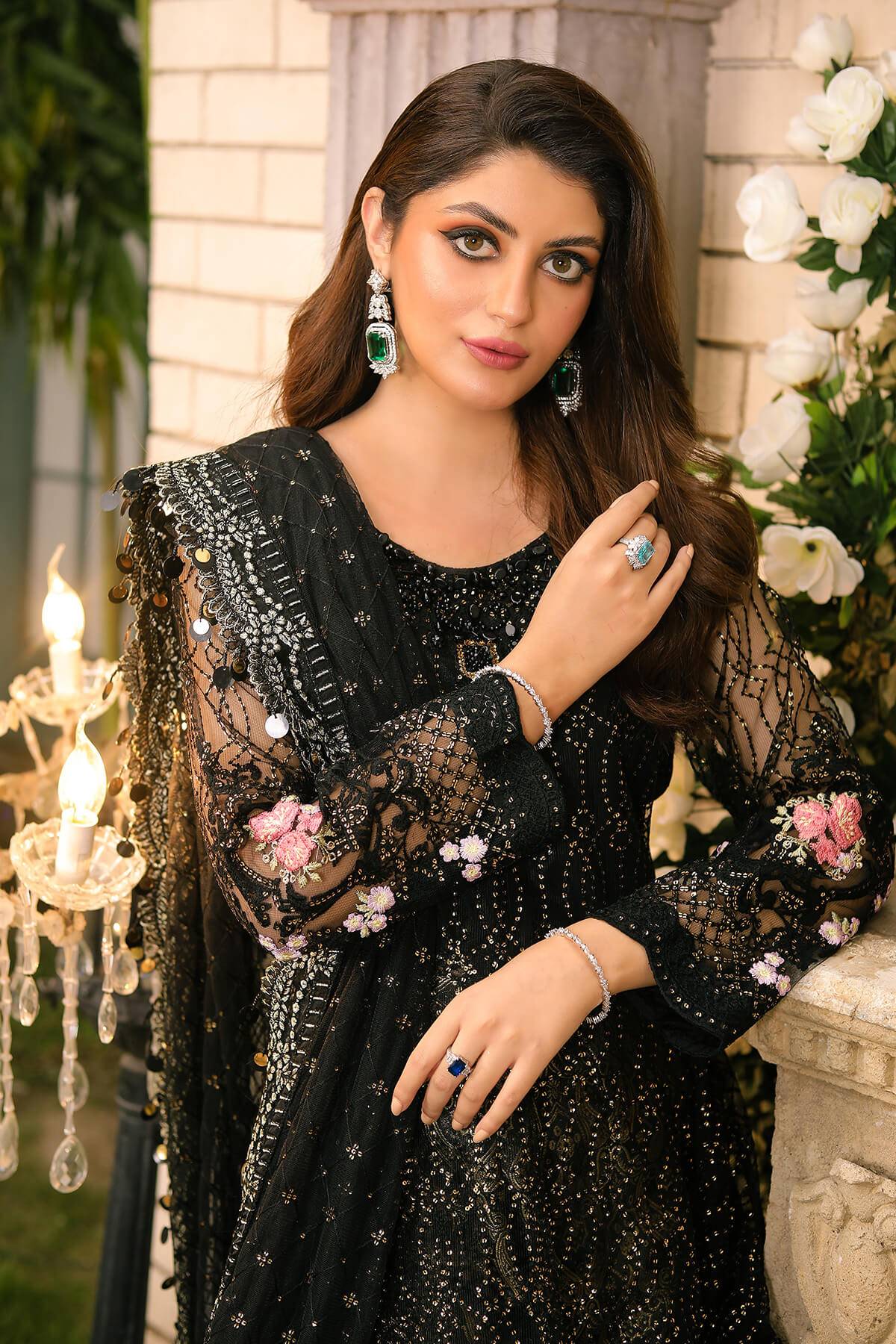 Raeesa Premium | Wajadan Wedding Formals | WD-3 Metal Black - Pakistani Designer Dress - by Raeesa Premium | Type: Bridal - 100% Original at Saira Sultan