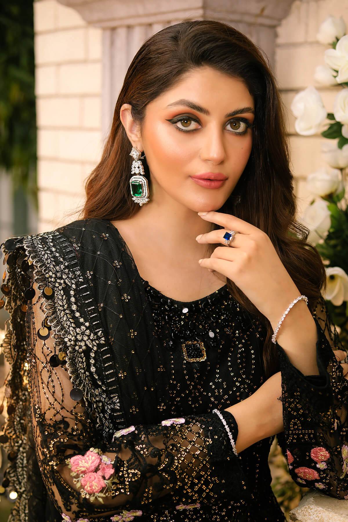 Raeesa Premium | Wajadan Wedding Formals | WD-3 Metal Black - Pakistani Designer Dress - by Raeesa Premium | Type: Bridal - 100% Original at Saira Sultan