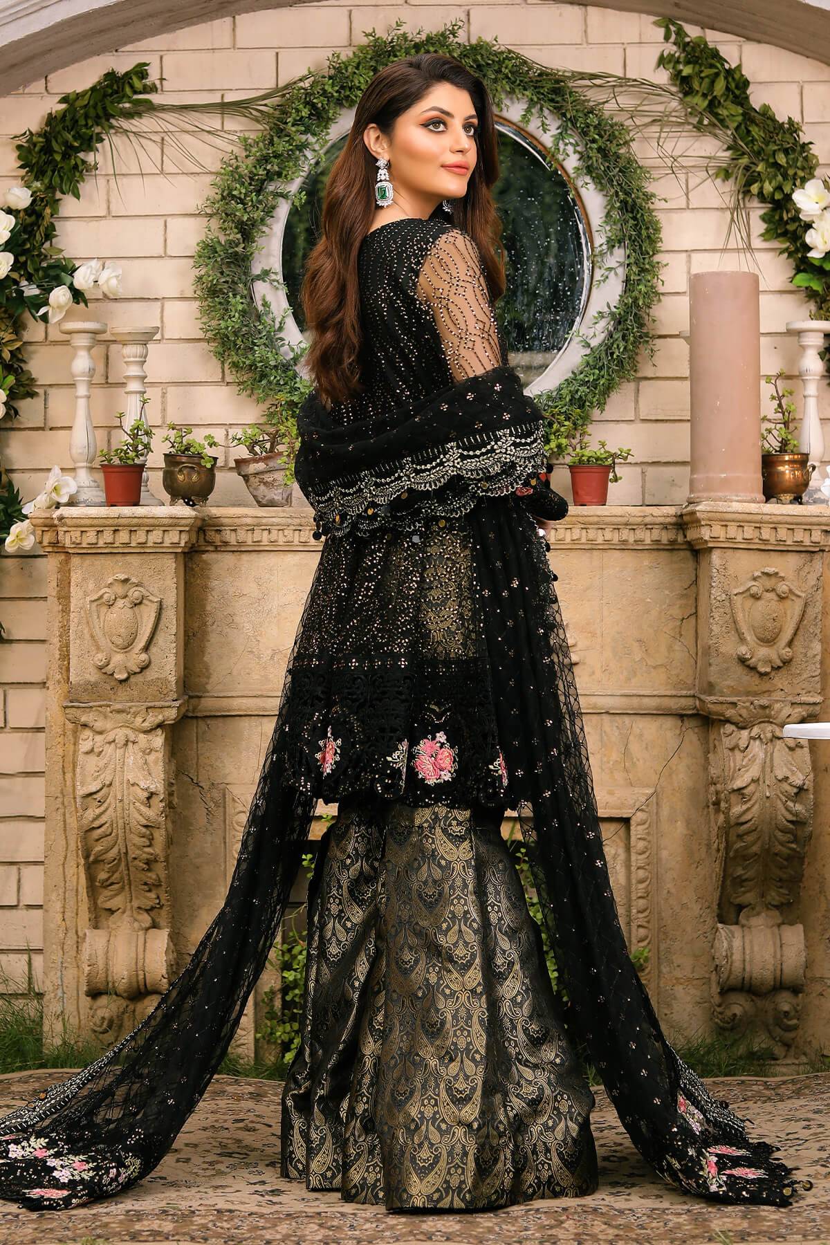 Raeesa Premium | Wajadan Wedding Formals | WD-3 Metal Black - Pakistani Designer Dress - by Raeesa Premium | Type: Bridal - 100% Original at Saira Sultan
