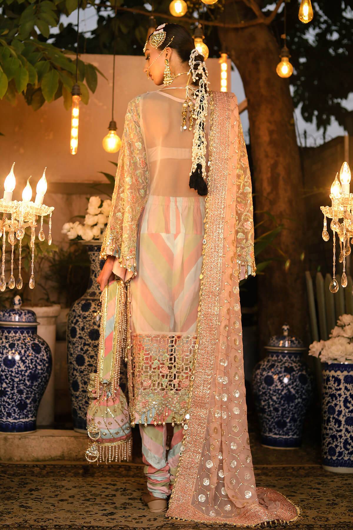 Raeesa Premium | Wajadan Wedding Formals | WD-6 Powder Peach - Pakistani Designer Dress - by Raeesa Premium | Type: Bridal - 100% Original at Saira Sultan