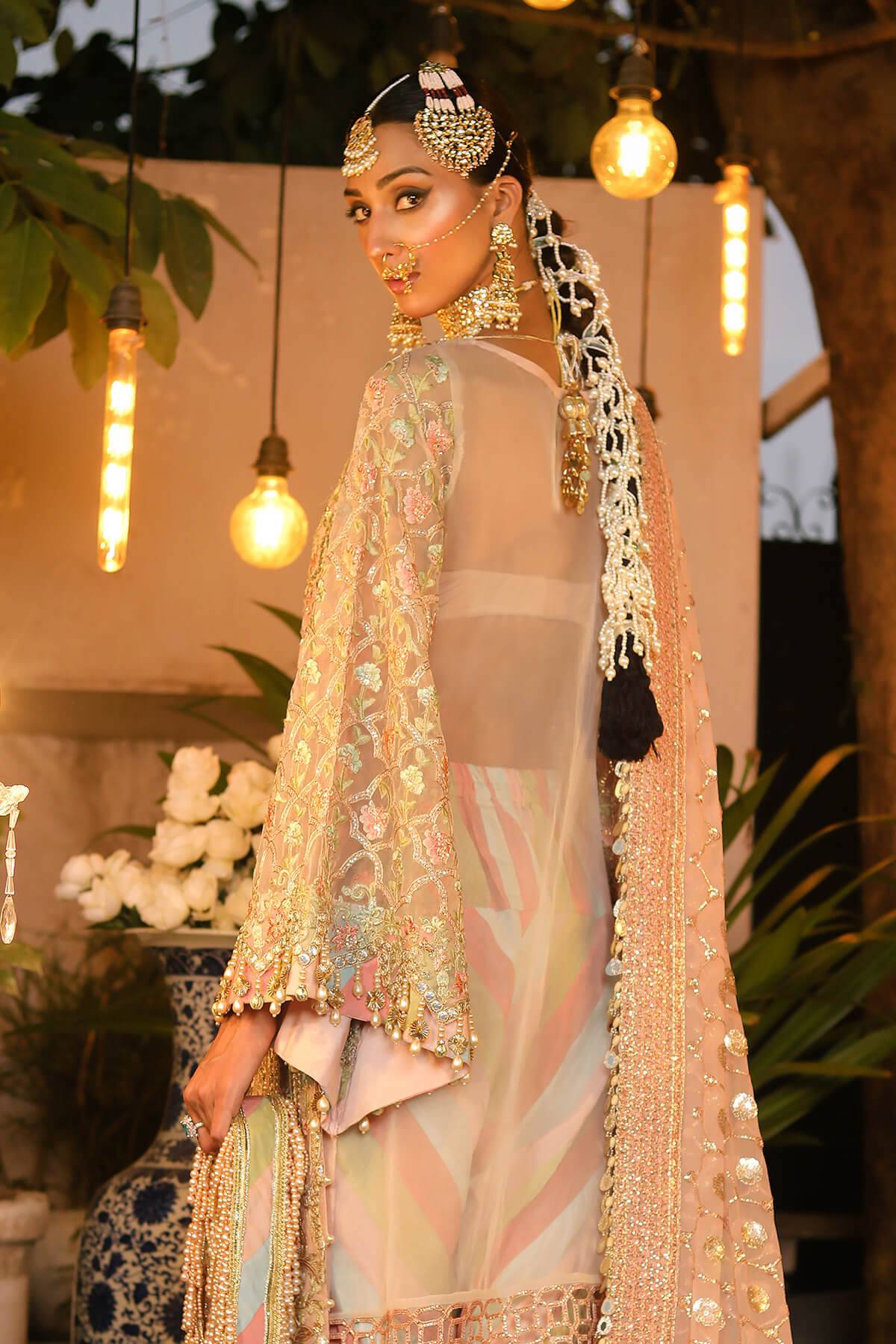 Raeesa Premium | Wajadan Wedding Formals | WD-6 Powder Peach - Pakistani Designer Dress - by Raeesa Premium | Type: Bridal - 100% Original at Saira Sultan