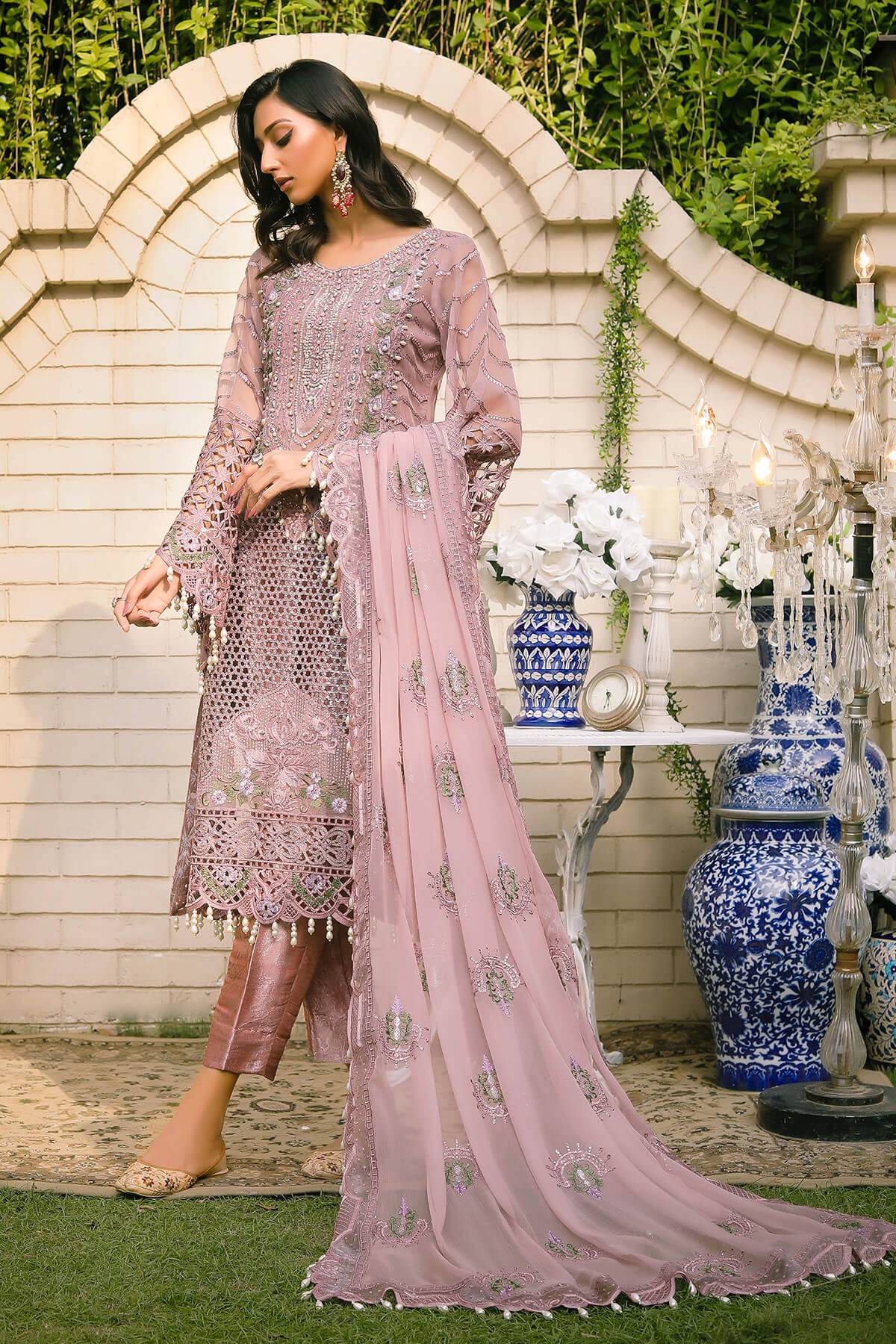 Raeesa Premium | Wajadan Wedding Formals | WD-7 Opera Mauve - Pakistani Designer Dress - by Raeesa Premium | Type: Bridal - 100% Original at Saira Sultan