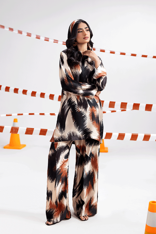 Afsanah | The Print Edit | SANDSHELL AP-116 XS Black Silk