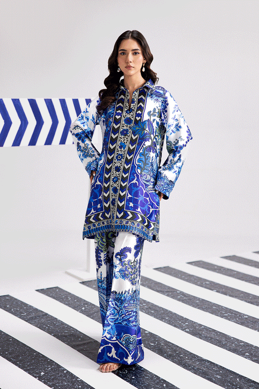 Afsanah | The Print Edit | OCHRE BLOOM AP-104 XS Blue Silk