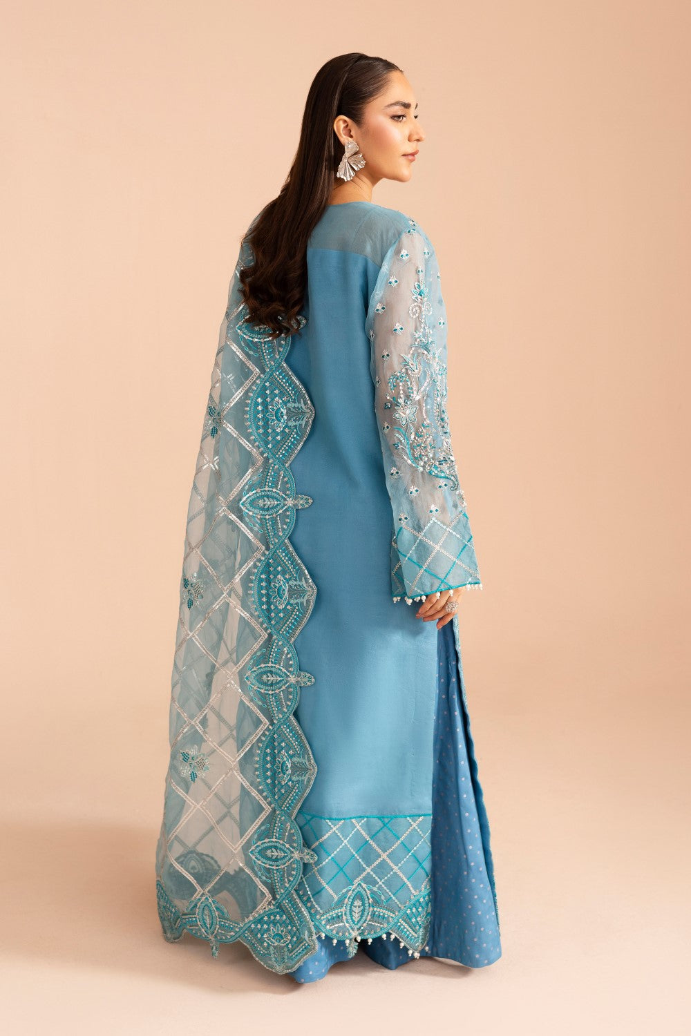 Maryum N Maria | Zircon Formals | ELAHEH - MS40082 S Light Blue Organza