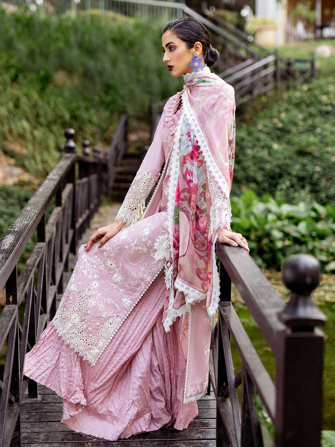 Roheenaz | Dahlia Embroidered Lawn 24 | Lily - Pakistani Designer Dress - by Roheenaz | Type: Luxury - 100% Original at Saira Sultan
