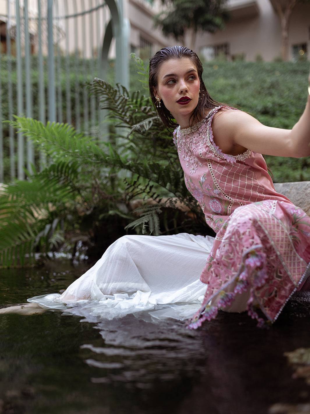 Roheenaz | Dahlia Embroidered Lawn 24 | Peony - Pakistani Designer Dress - by Roheenaz | Type: Luxury - 100% Original at Saira Sultan