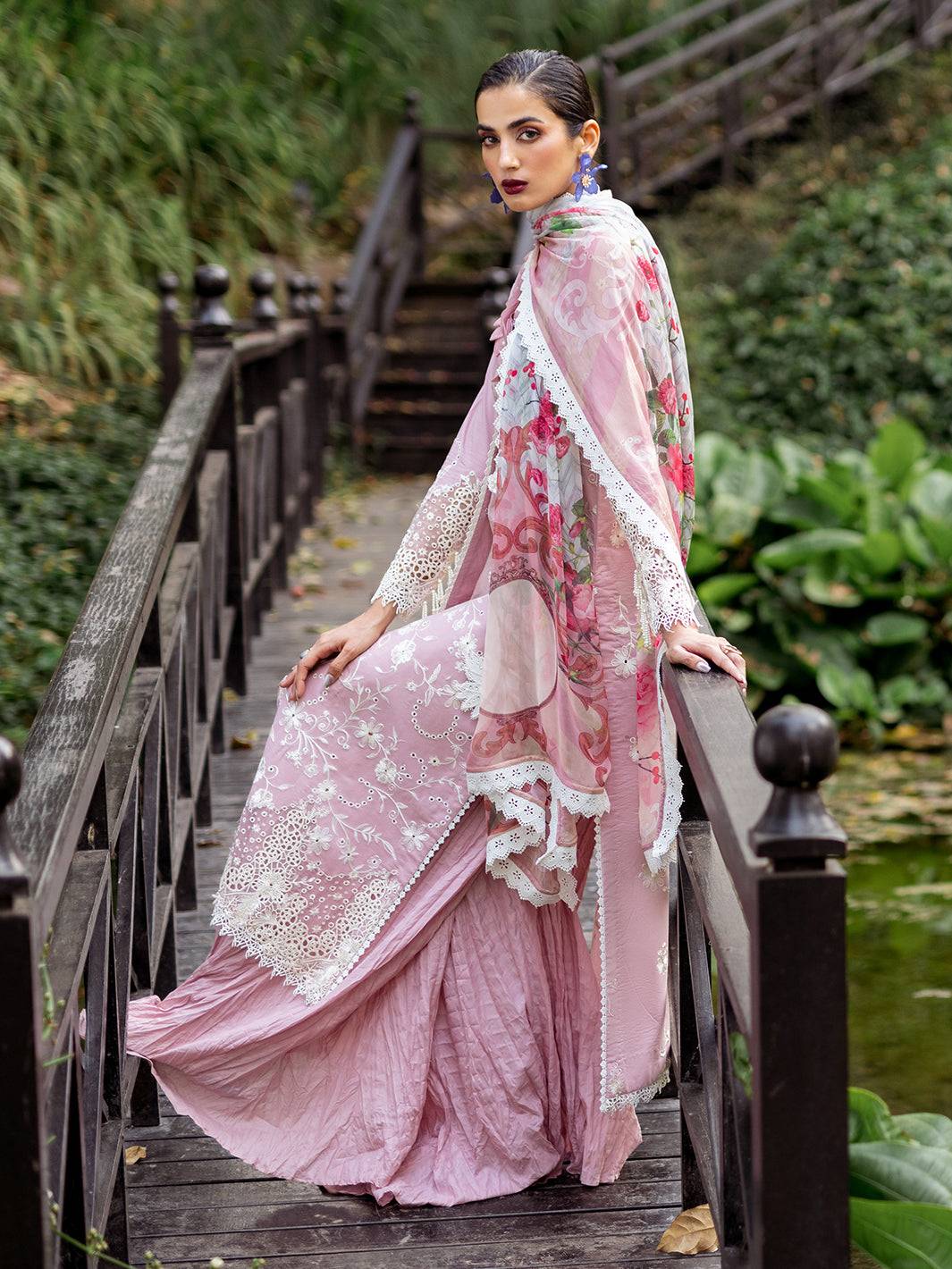 Roheenaz | Dahlia Embroidered Lawn 24 | Lily - Pakistani Designer Dress - by Roheenaz | Type: Luxury - 100% Original at Saira Sultan