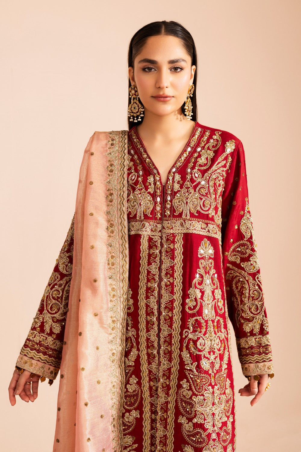 Maryum N Maria | Zircon Formals | ROSHANAK - MS40083 M Haute Red Tissue