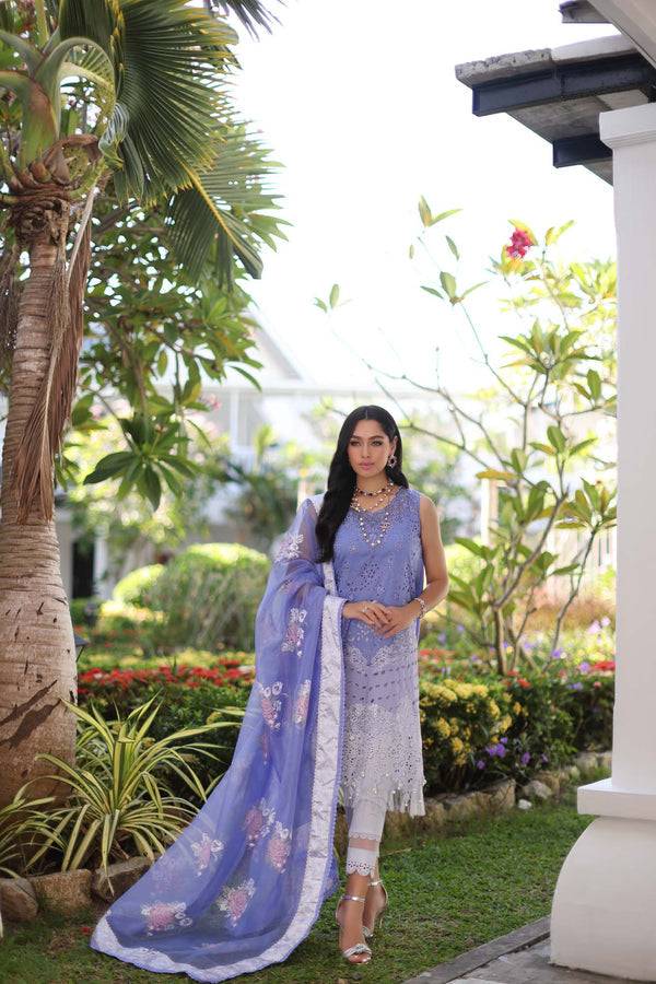 Noor by Saadia Asad | Luxury Chikankari Lawn24 | D9-B Purple - Pakistani Designer Dress - by Noor by Saadia Asad | Type: Luxury - 100% Original at Saira Sultan