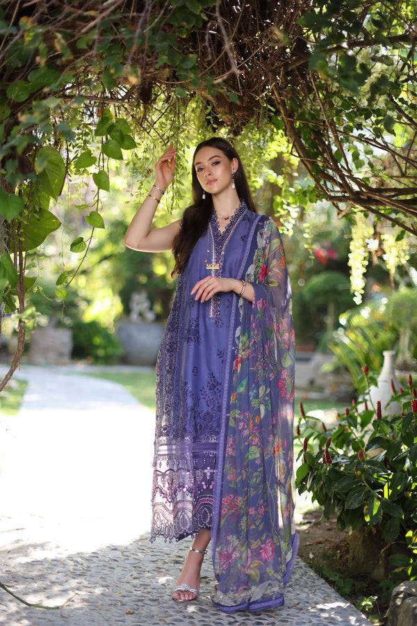 Noor by Saadia Asad | Luxury Chikankari Lawn24 | D8-A Purple - Pakistani Designer Dress - by Noor by Saadia Asad | Type: Luxury - 100% Original at Saira Sultan