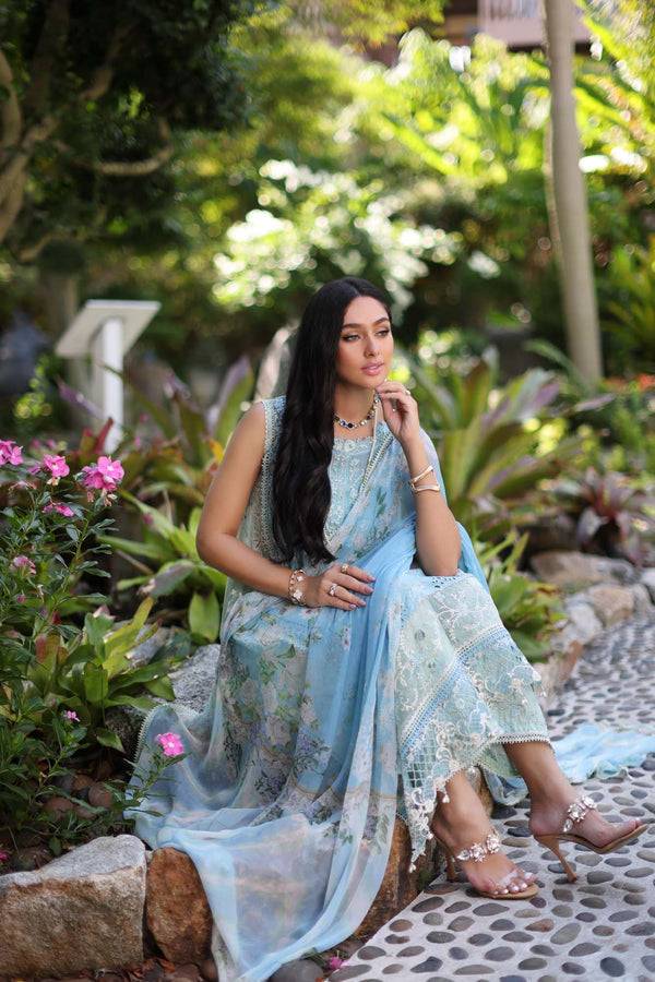 Noor by Saadia Asad | Luxury Chikankari Lawn24 | D2-A Geroze - Pakistani Designer Dress - by Noor by Saadia Asad | Type: Luxury - 100% Original at Saira Sultan