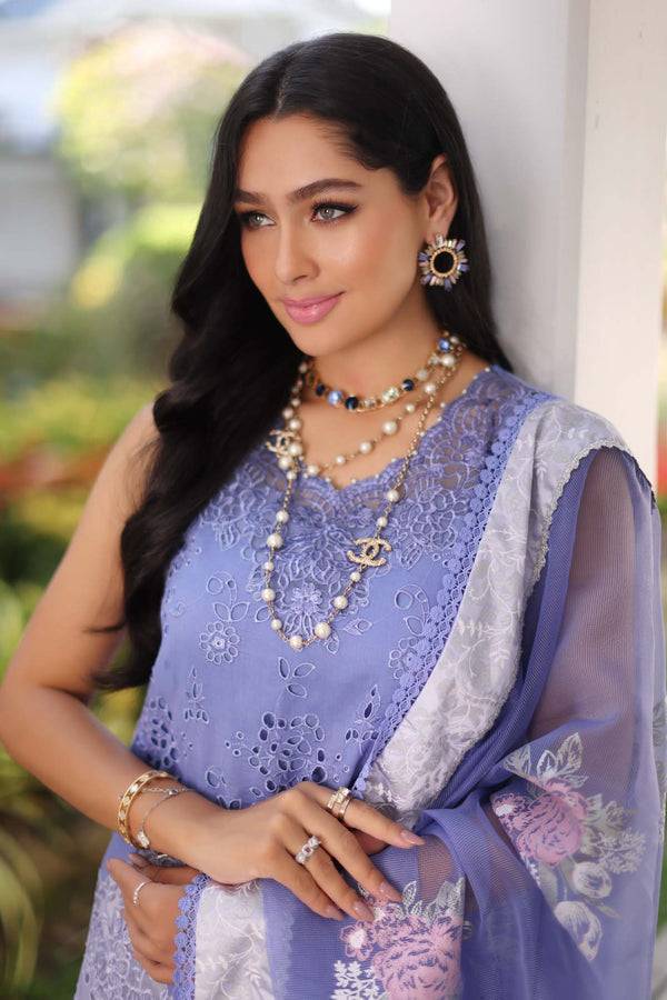 Noor by Saadia Asad | Luxury Chikankari Lawn24 | D9-B Purple - Pakistani Designer Dress - by Noor by Saadia Asad | Type: Luxury - 100% Original at Saira Sultan