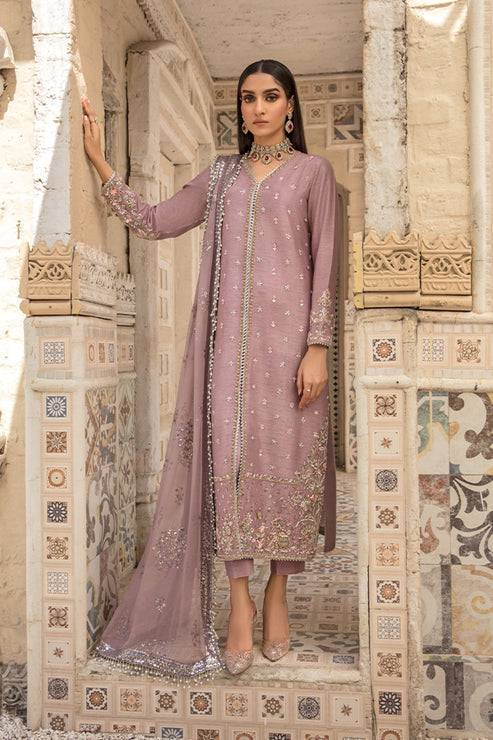 Saffron | Persia Wedding Collection | Plum Velvet - Pakistani Designer Dress - by Saffron | Type: Formal - 100% Original at Saira Sultan