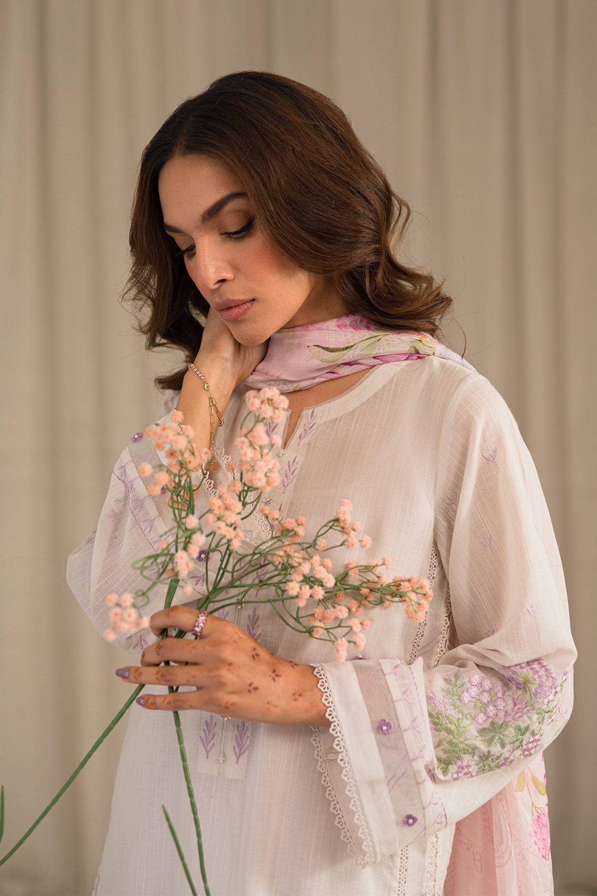 Sahar | Mirage Spring Luxury 24 | Slub Lawn 3 Piece (Embroidered) - Pakistani Designer Dress - by Sahar | Type: Luxury - 100% Original at Saira Sultan