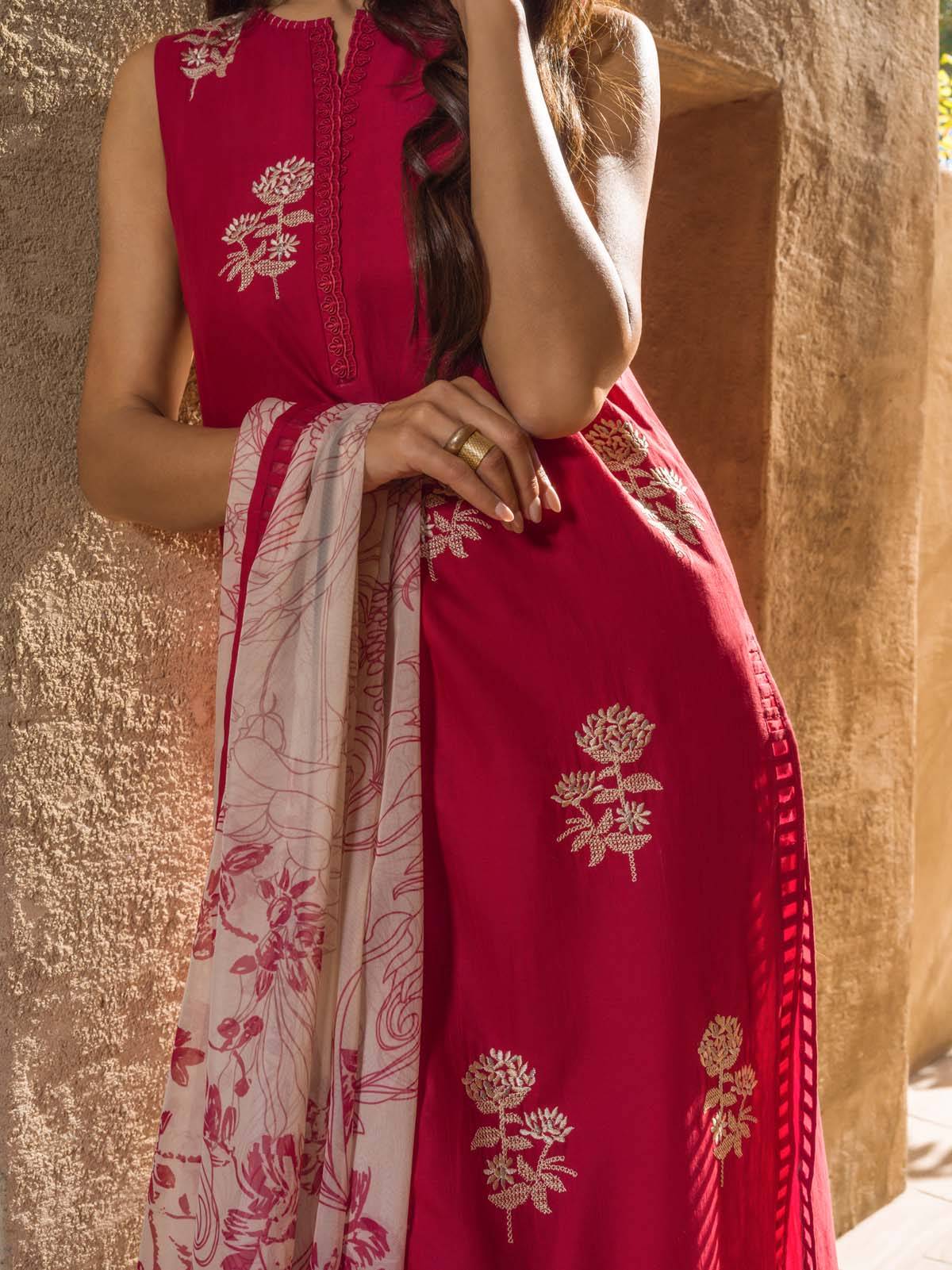 Sahar | Mirage Spring Luxury 24 | Slub Lawn 3 Piece (Embroidered) - Pakistani Designer Dress - by Sahar | Type: Luxury - 100% Original at Saira Sultan