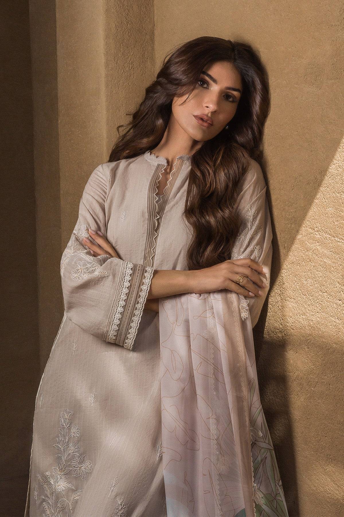 Sahar | Mirage Spring Luxury 24 | Textured Lawn 3 Piece (Embroidered) - Pakistani Designer Dress - by Sahar | Type: Luxury - 100% Original at Saira Sultan