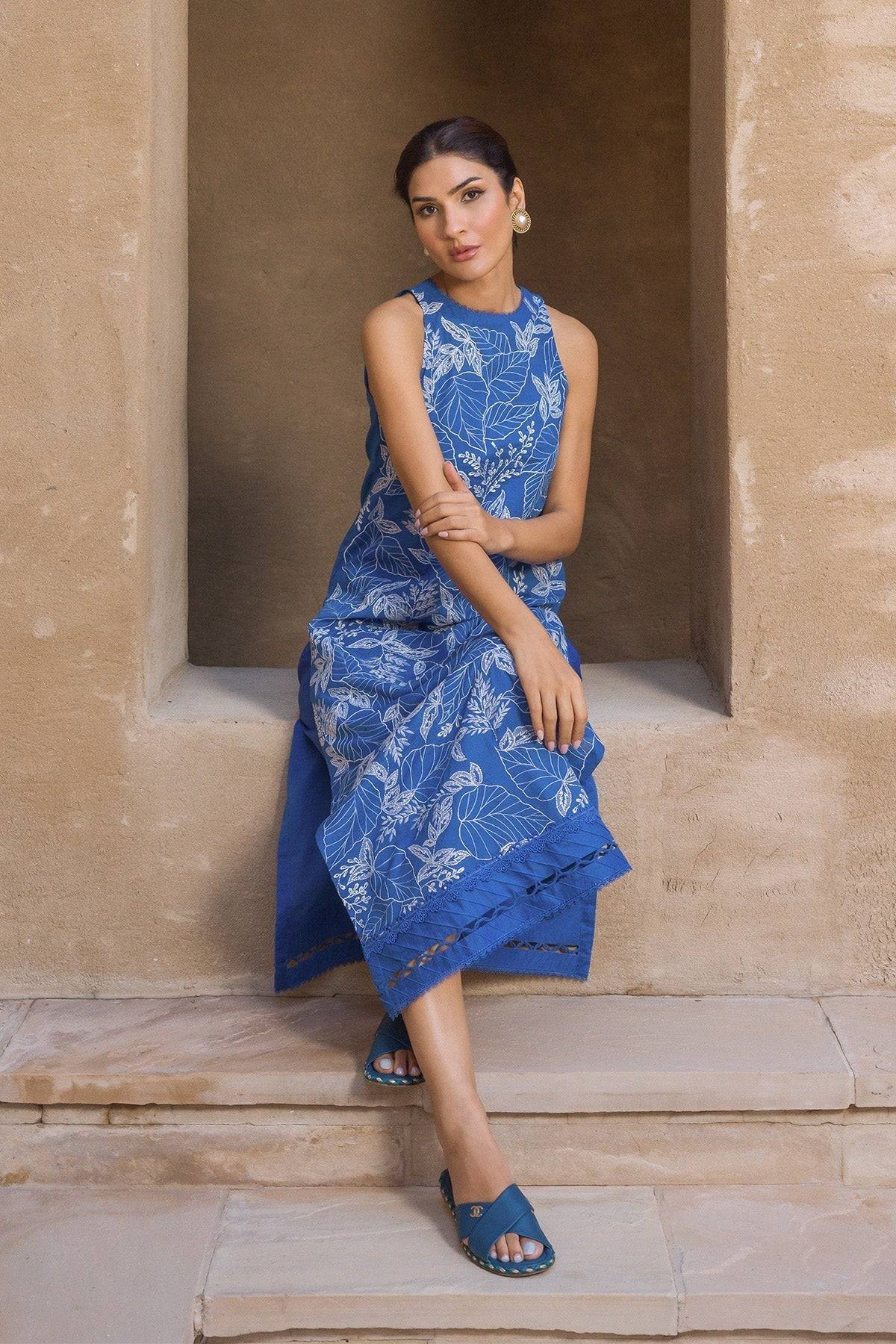 Sahar | Mirage Spring Luxury 24 | Slub Lawn 3 Piece (Embroidered) - Pakistani Designer Dress - by Sahar | Type: Luxury - 100% Original at Saira Sultan