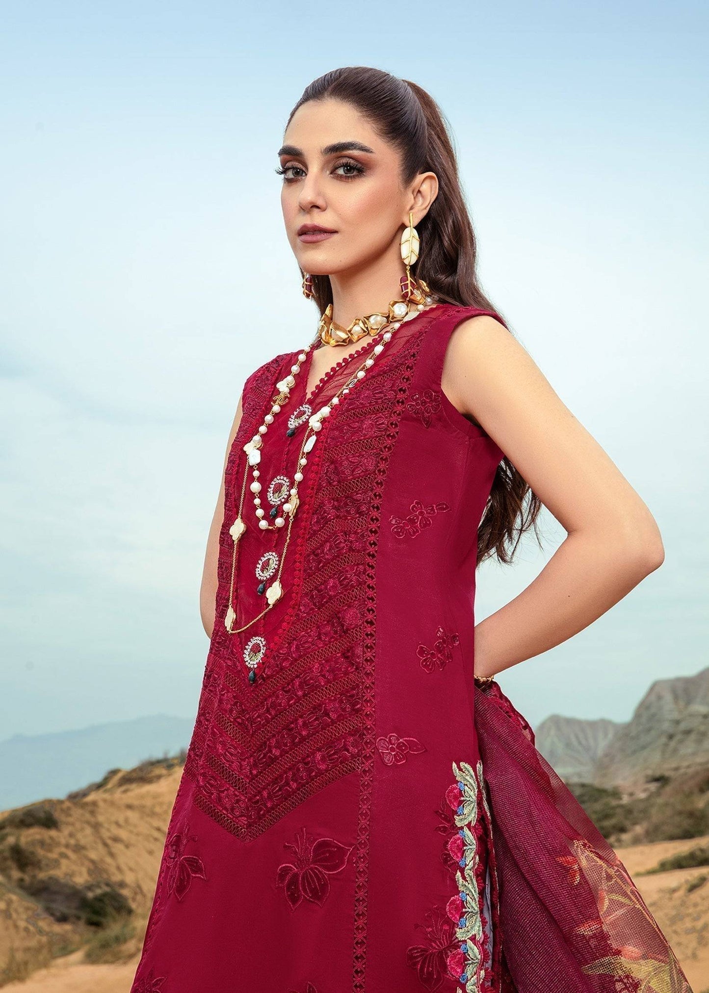 Crimson | Lawn 24 | Lillie de Jong - Cherry - Pakistani Designer Dress - by Crimson | Type: Luxury - 100% Original at Saira Sultan