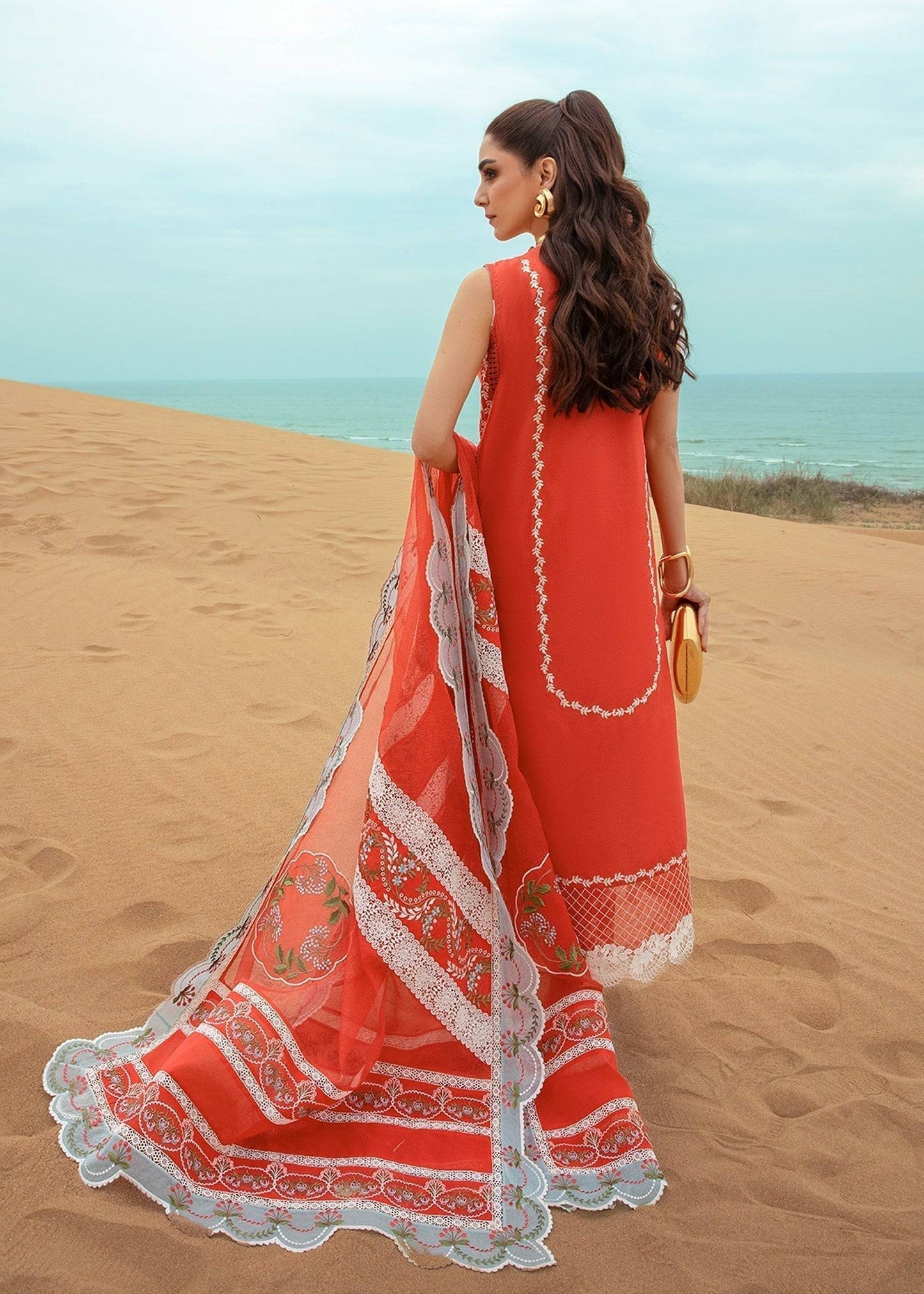 Crimson | Lawn 24 | Stars of Fire - Fiesta Coral - Pakistani Designer Dress - by Crimson | Type: Luxury - 100% Original at Saira Sultan