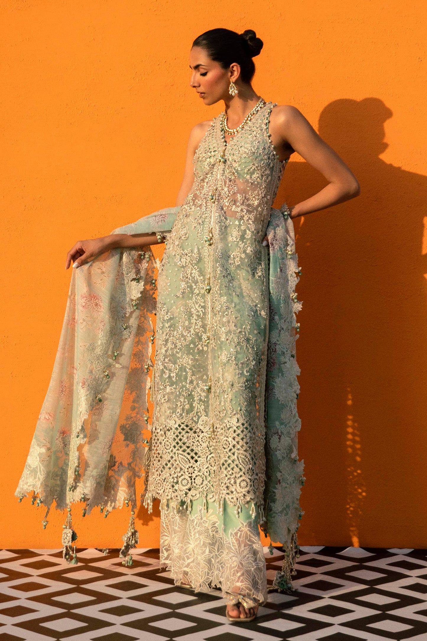 Sana Safinaz | Nura Festive 24 | N241-007-3CV - Pakistani Designer Dress - by Sana Safinaz | Type: Bridal - 100% Original at Saira Sultan