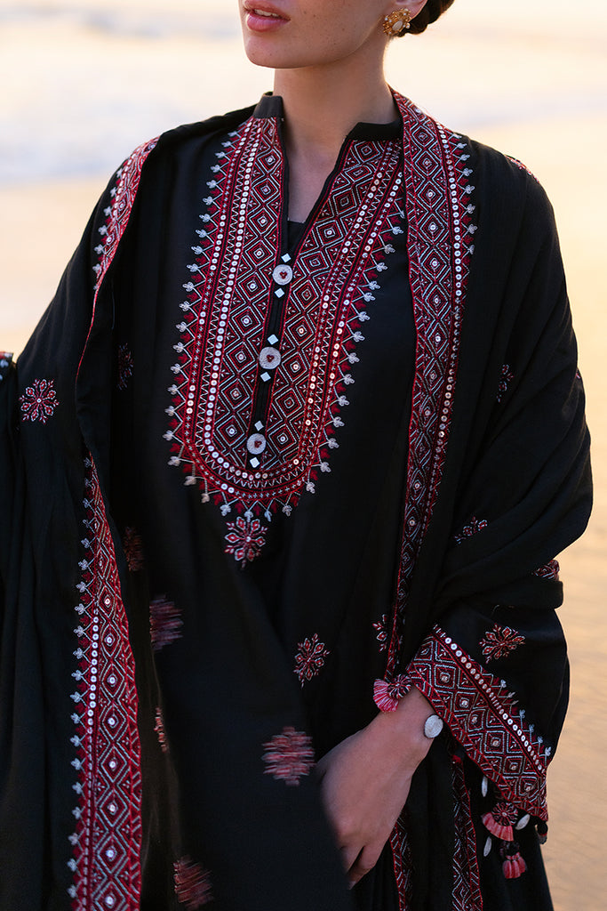 Cross Stitch | Cotton Satin 25 | RAVEN FOLK - Pakistani Designer Dress - by Cross Stitch - Type : Ladies Clothes - 100% Original at Saira Sultan