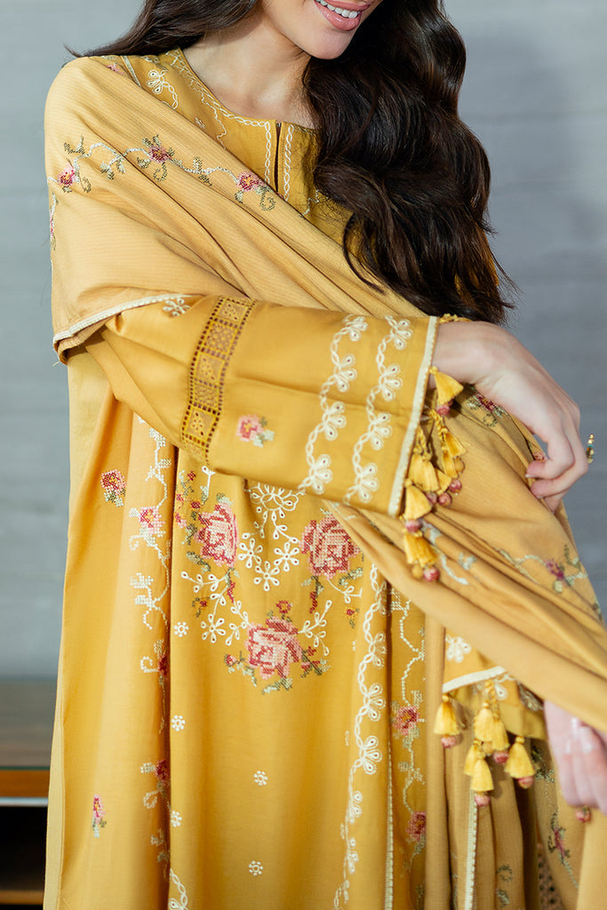 Cross Stitch | Cotton Satin 25 | ROSETTE BLISS- - Pakistani Designer Dress - by Cross Stitch - Type : Ladies Clothes - 100% Original at Saira Sultan