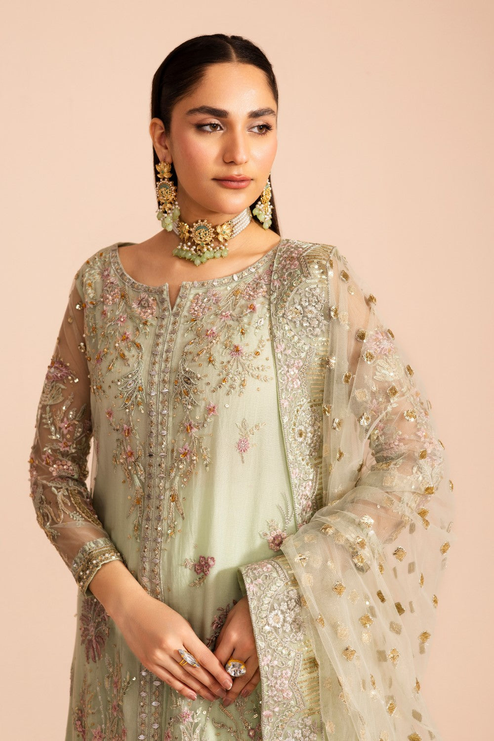 Maryum N Maria | Zircon Formals | SEPIDEH - MS40084 M Pastel Mint Organza