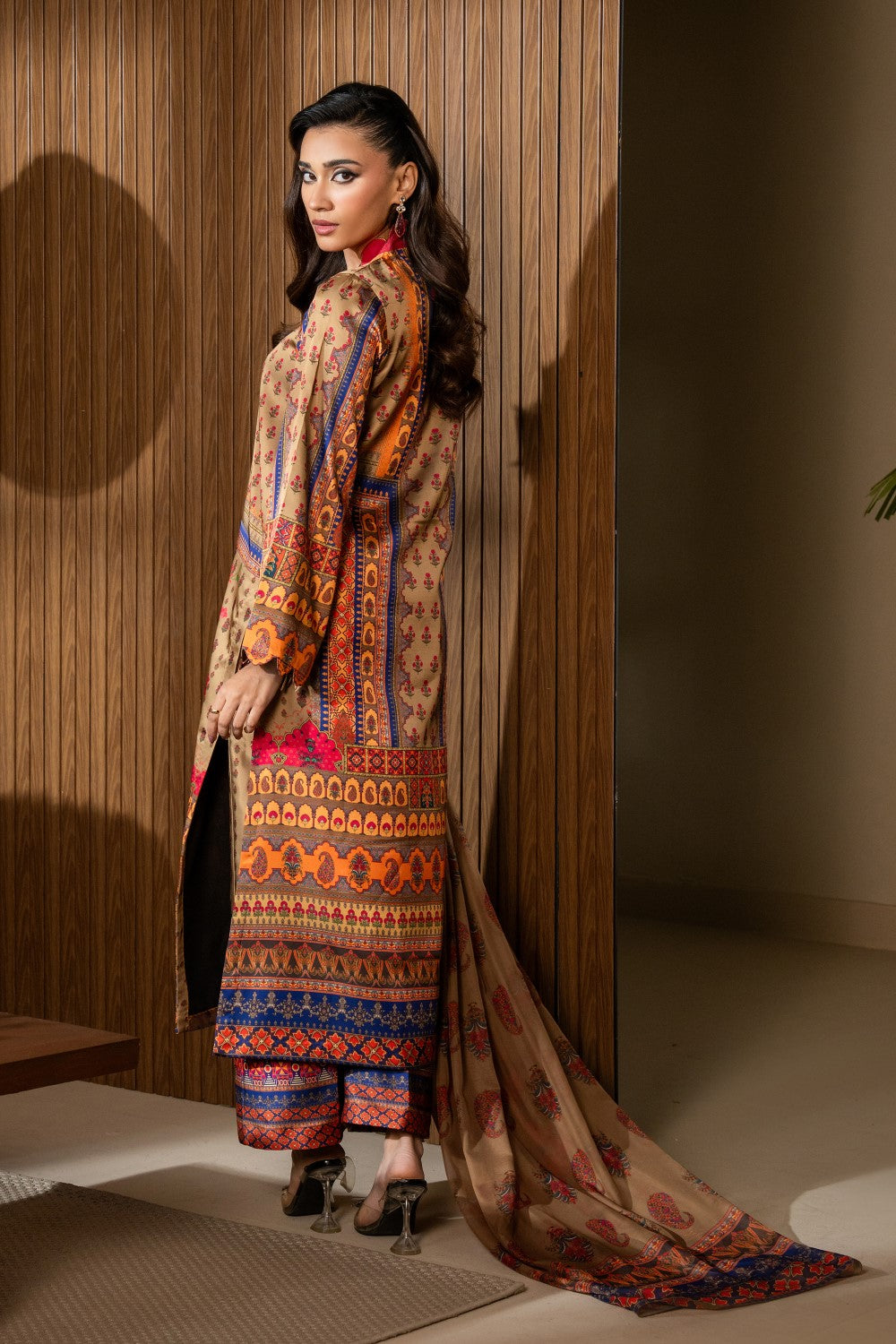 Maryum N Maria | Nazm Collection | SERENA - MS50467 S Rosy Brown Silk