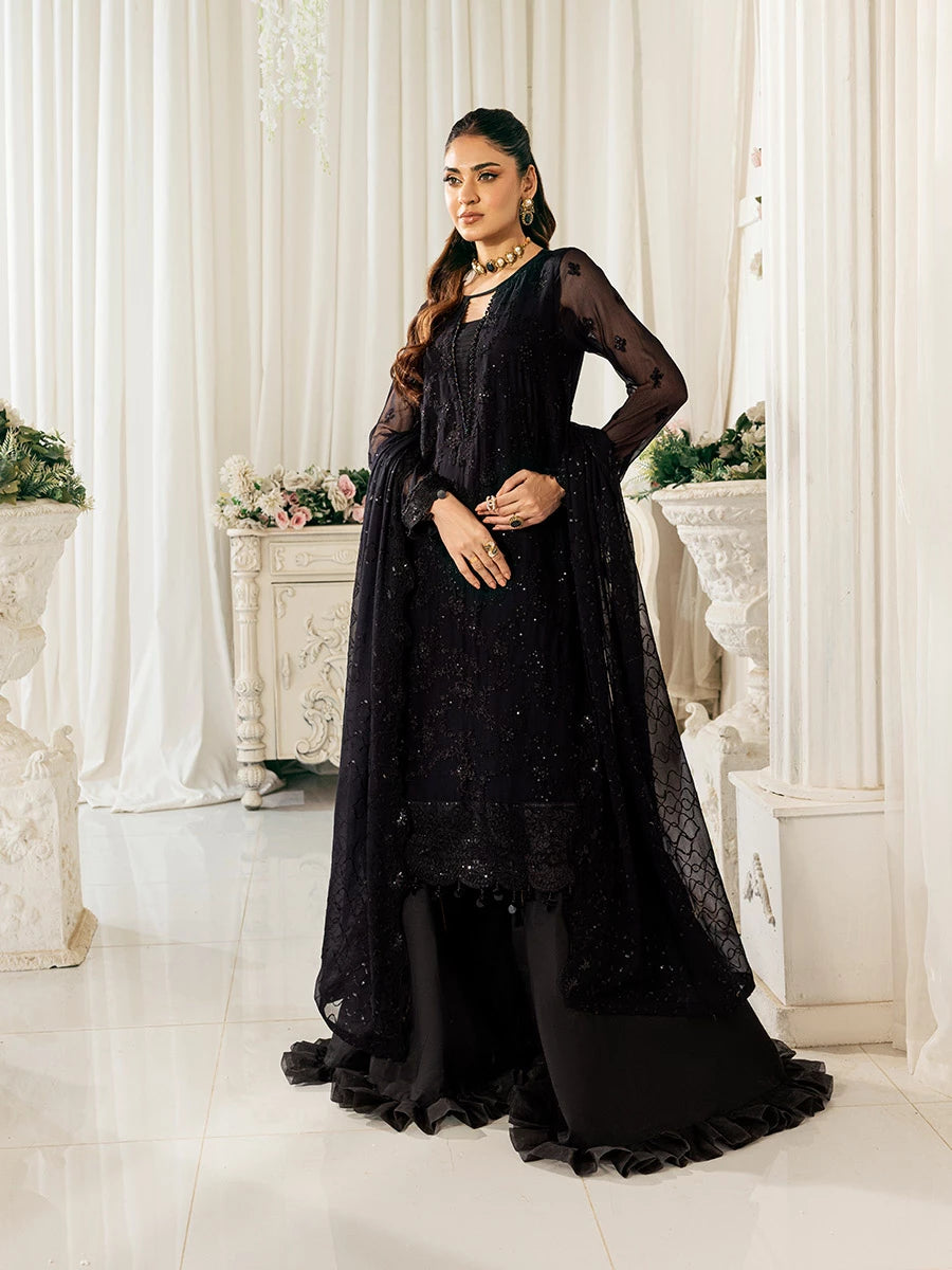 Salitex | Signature Festive Chiffon | SUNS7CH048UT M Black Chiffon
