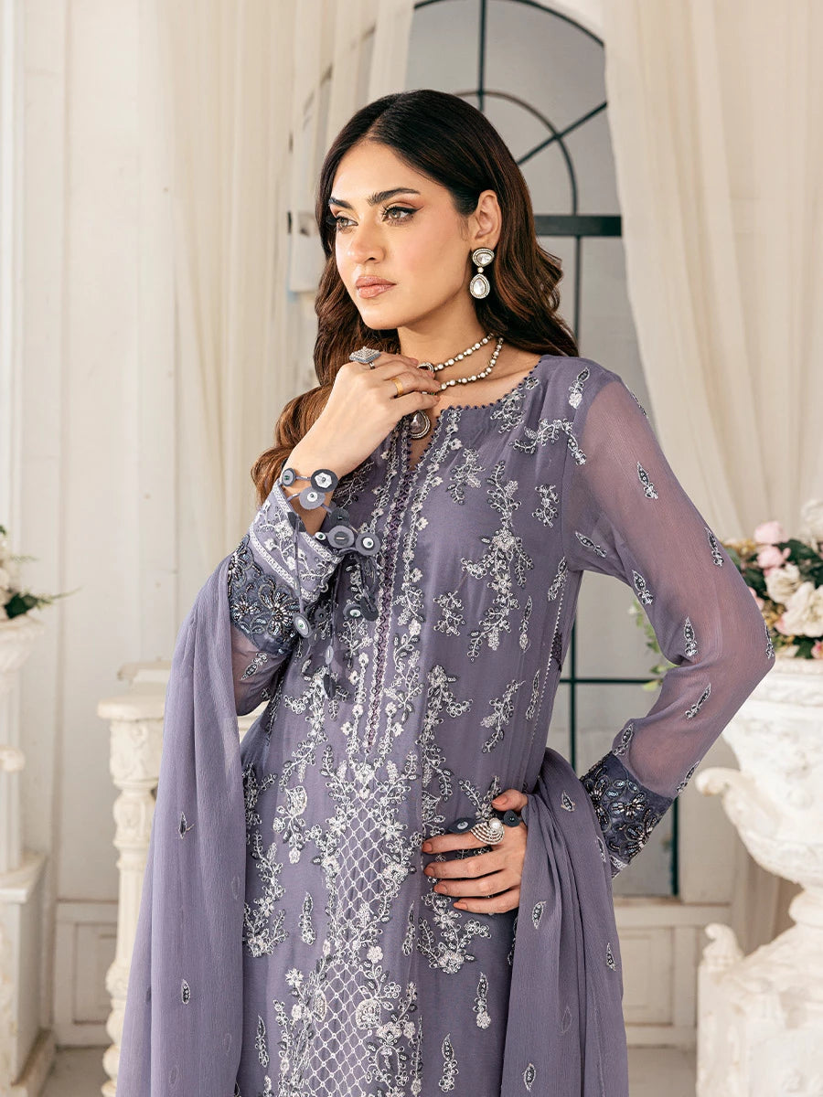 Salitex | Signature Festive Chiffon | SUNS7CH047UT M Purple Gray Chiffon