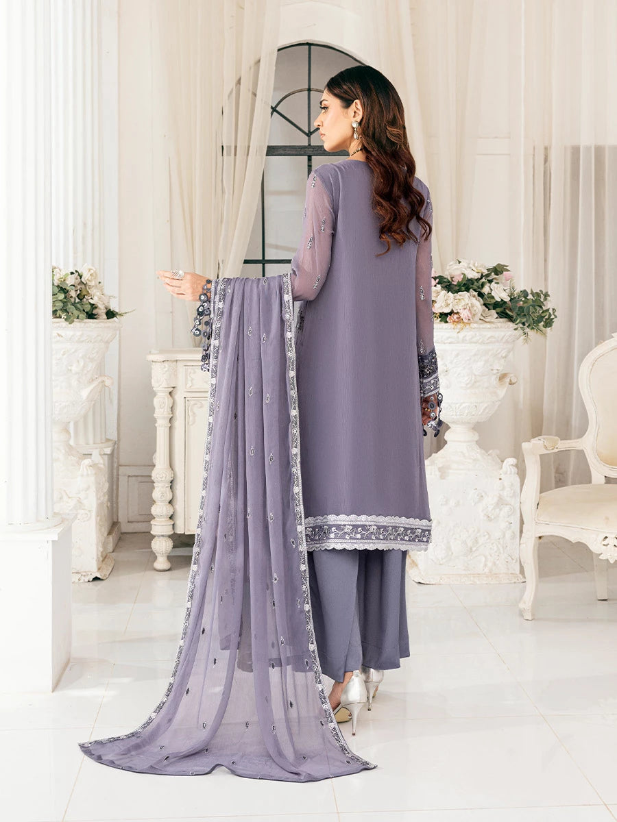 Salitex | Signature Festive Chiffon | SUNS7CH047UT S Purple Gray Chiffon