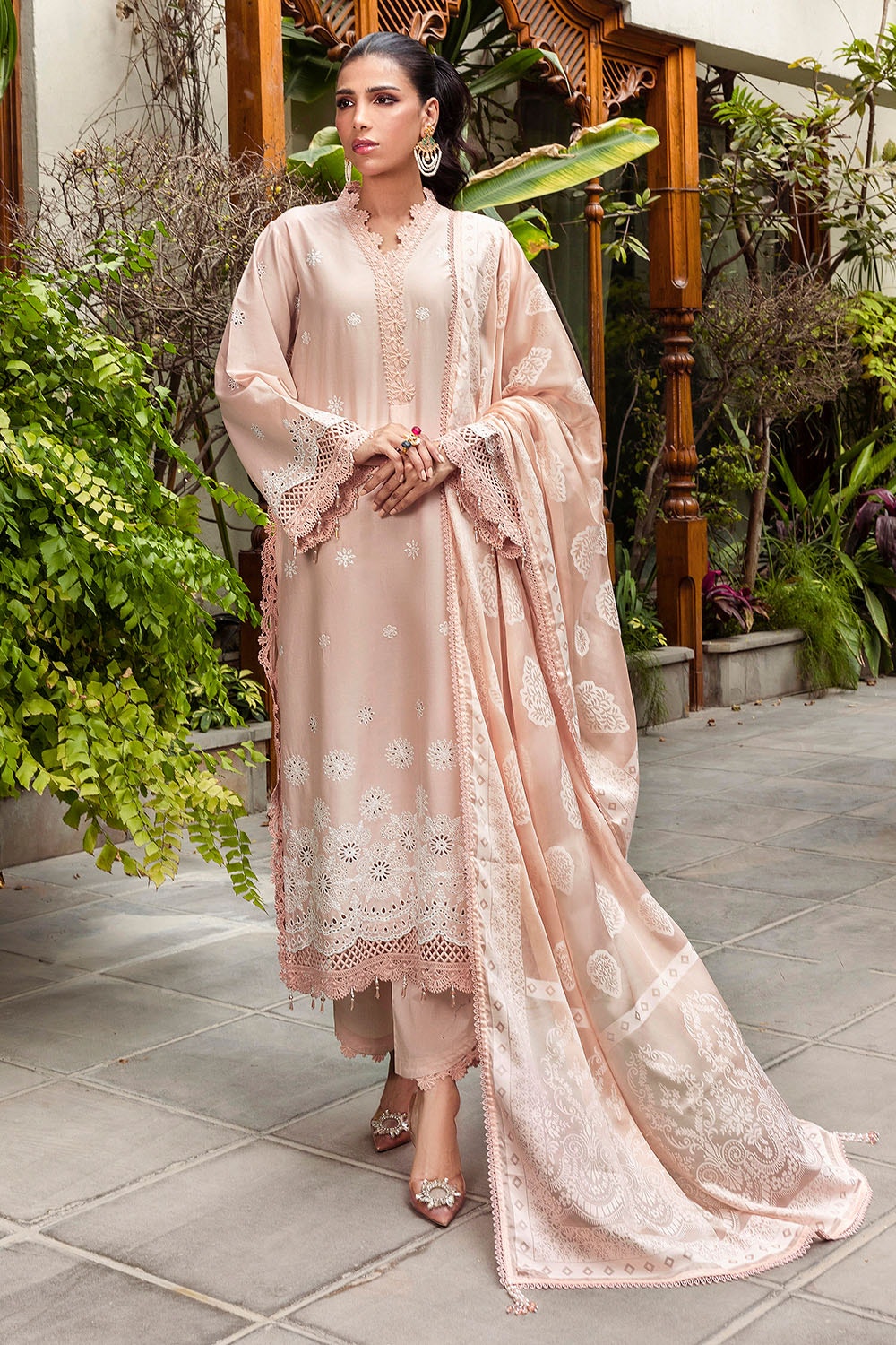 Gul Ahmed | Festive Capsule 25 | SP-52047 M Pale Peach Lawn