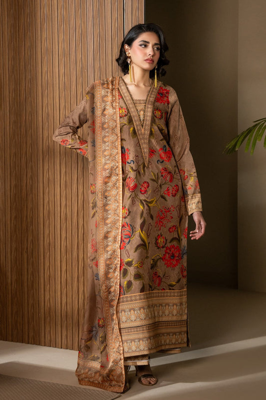 Maryum N Maria | Nazm Collection | SOPHIA - MS50468 XS Mustard Brown Silk