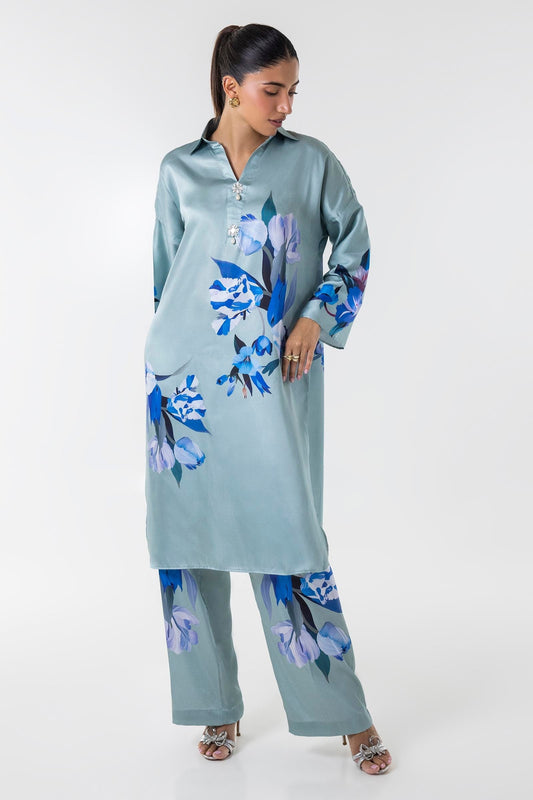 Sana Safinaz | Silk Tunics | SS24STP155P2T S Multicolor Poly Satin