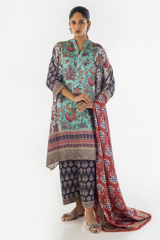 Sana Safinaz | Silk Tunics | SS24STP176P3 S Multicolor Poly Satin