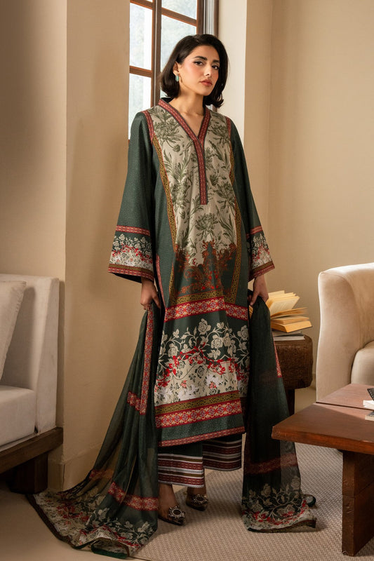 Maryum N Maria | Nazm Collection | STELLA - MS50459 XS Deep Olive Green Silk