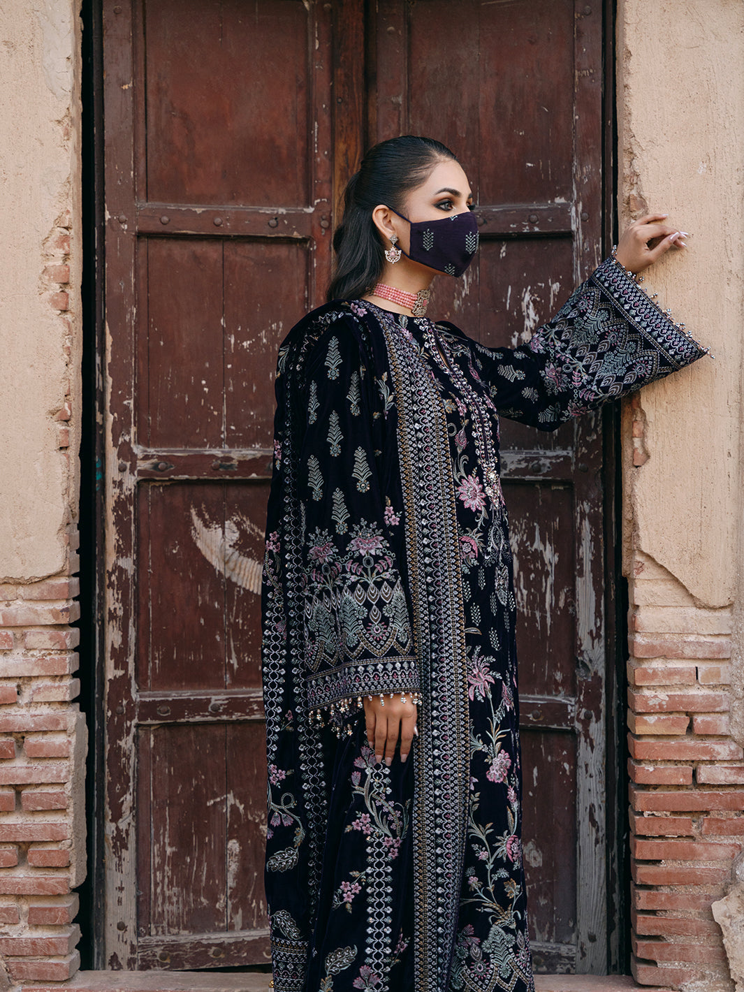 Flossie | Siara Velvet Formals | V-104 - A M Dark Blue Velvet