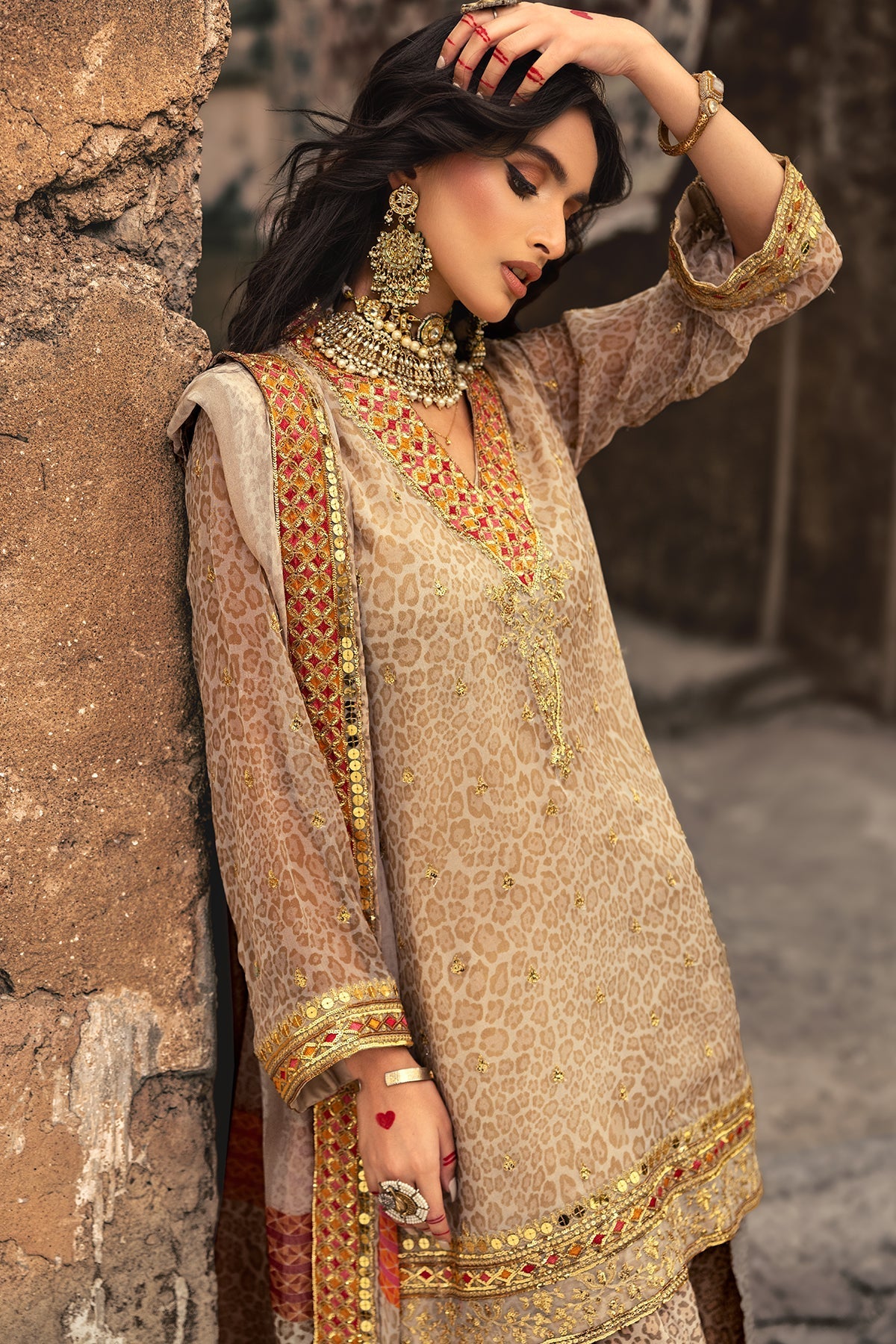 Charizma | Vasl Chiffon Collection | VSL25-13 S Beige Chiffon