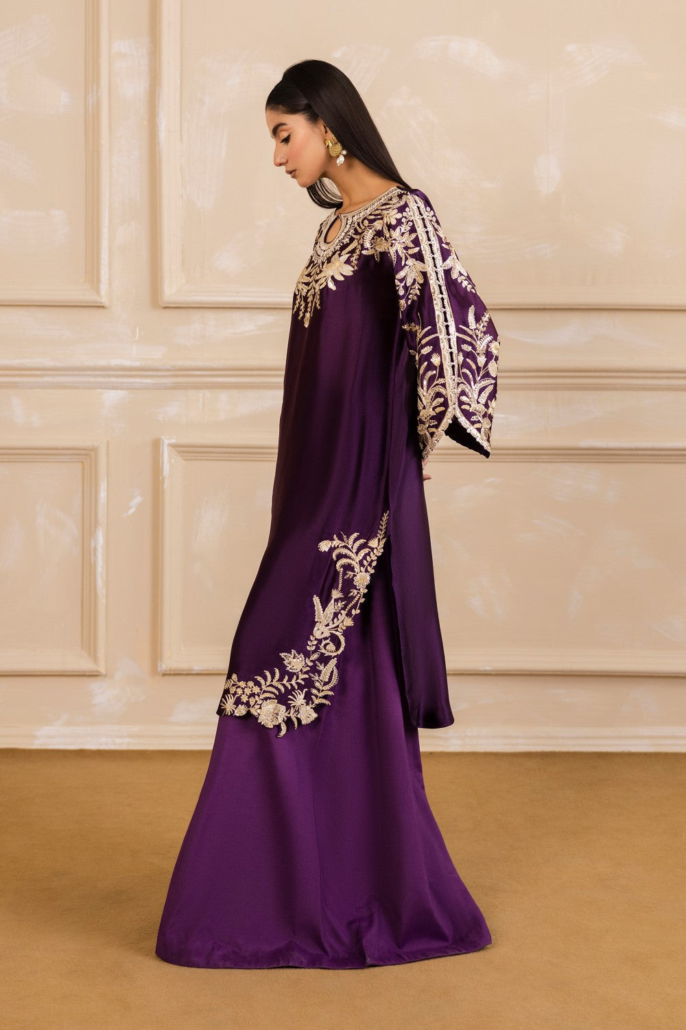 Maryum N Maria | Zaira Pret | VIVIENNE M Dark Purple Organza Silk