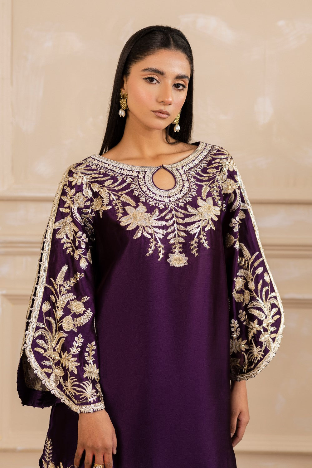 Maryum N Maria | Zaira Pret | VIVIENNE L Dark Purple Organza Silk