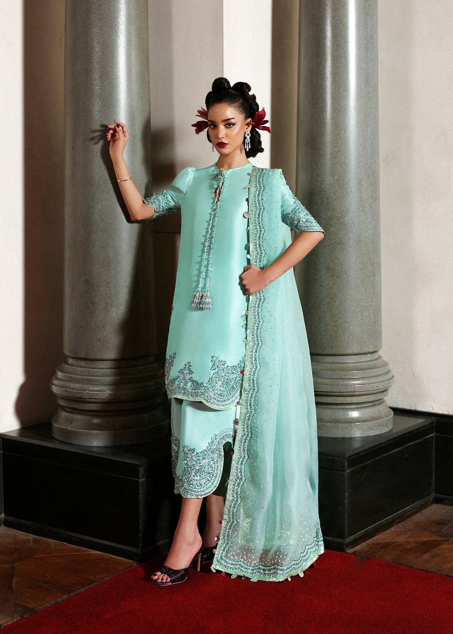 Hussain Rehar I The Scent Luxury Pret 25 I Mynt - Pakistani Designer Dress - by Hussain Rehar - Type : Ladies Clothes - 100% Original at Saira Sultan