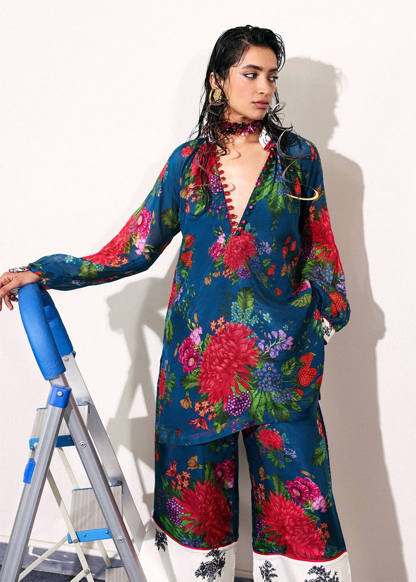 Hussain Rehar | Pay Day | Lapis - Pakistani Designer Dress - by Hussain Rehar - Type : Ladies Clothes - 100% Original at Saira Sultan