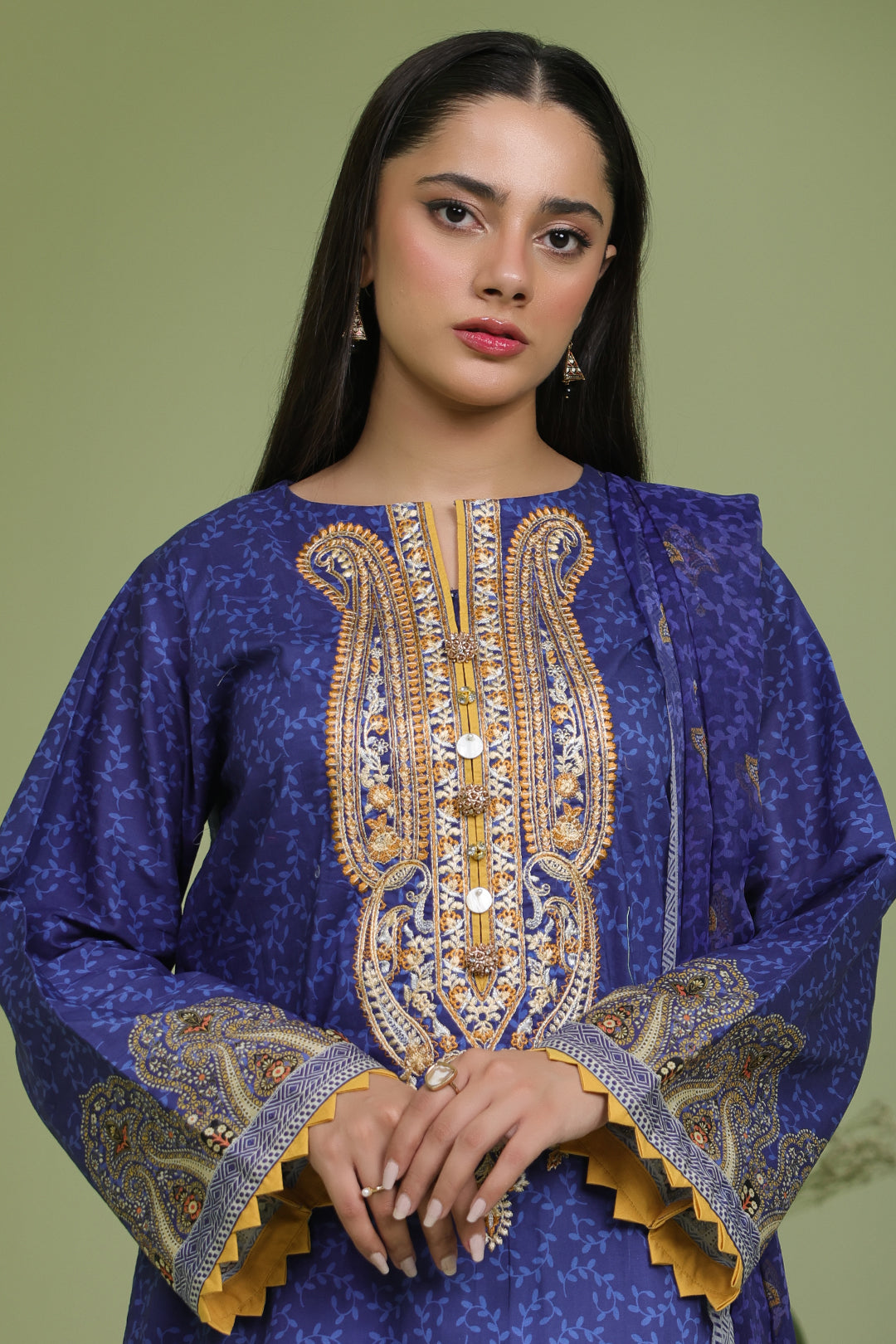 Zellbury | Unstitched 2 Piece Lawn | Embroidered Shirt Dupatta - 1688 Default Title